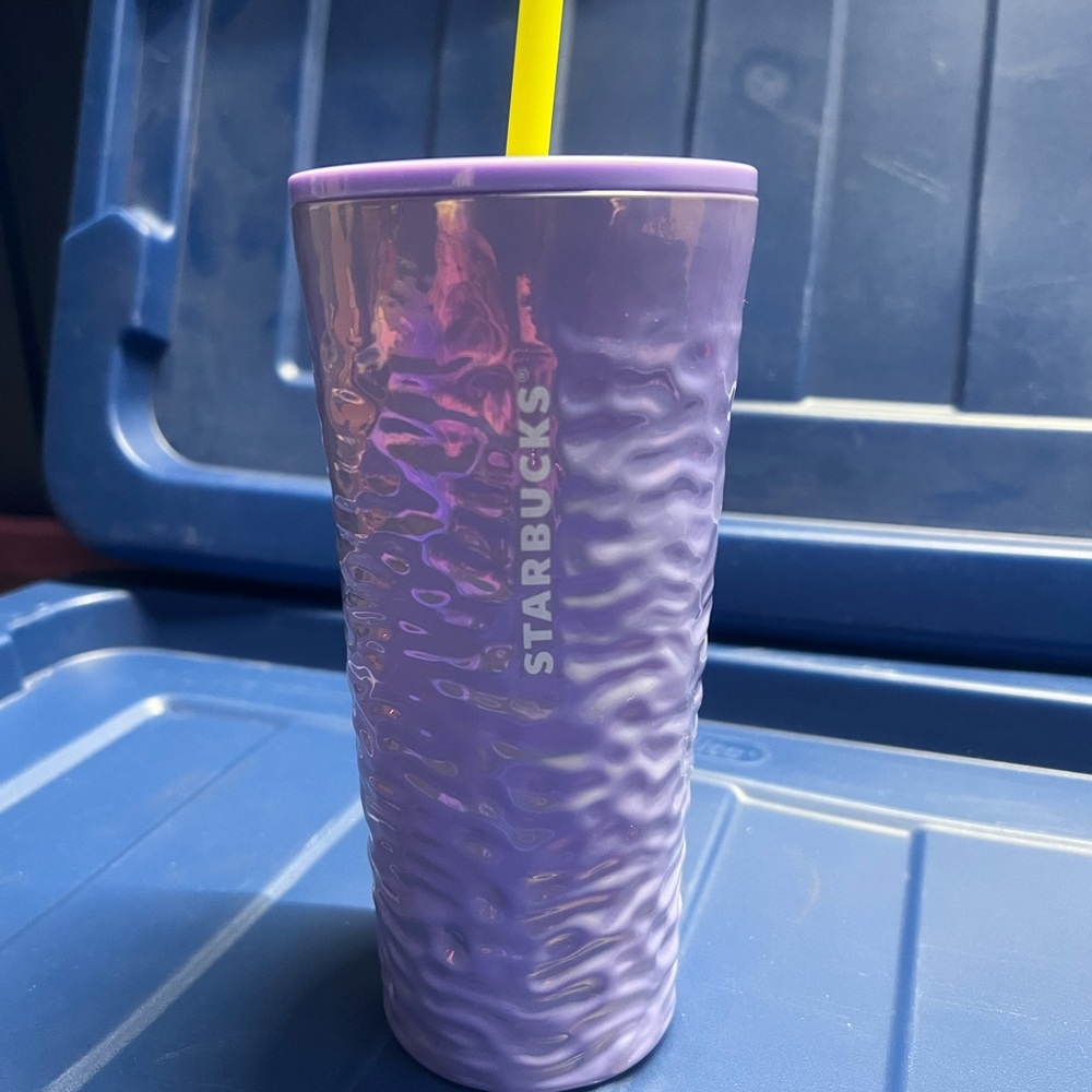 Starbucks Lavender Tumbler with Yellow Straw